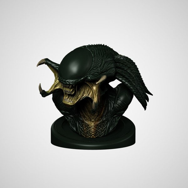 predalien bust 3d max - Predalien by clay master