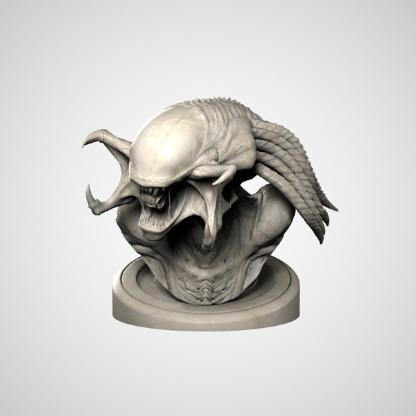 predalien bust 3d max - Predalien by clay master