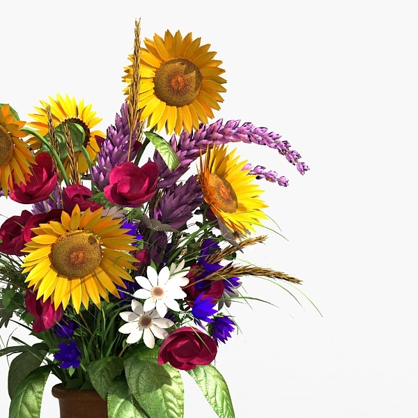 flowers vase 3d model - Flowers in a Vase by HD_Ready