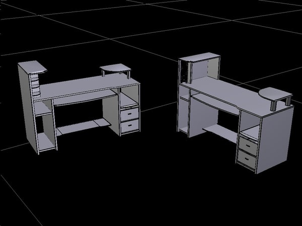 3d model computer office - Computer office-Table 3D Model... by blendmax