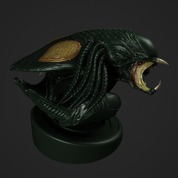predalien bust 3d max - Predalien by clay master