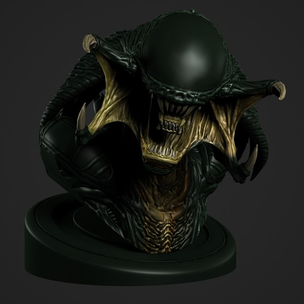 predalien bust 3d max - Predalien by clay master