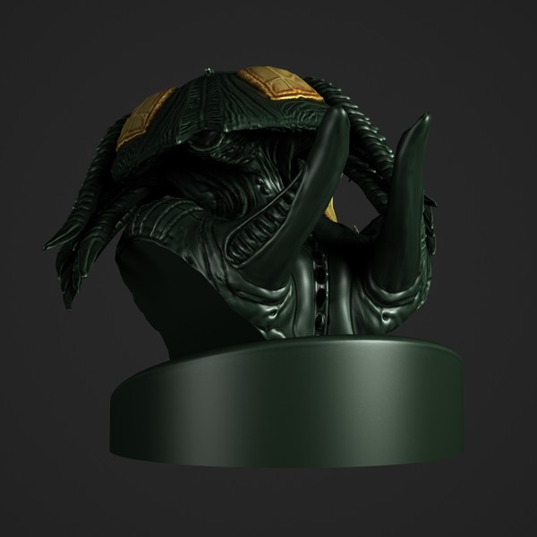 predalien bust 3d max - Predalien by clay master