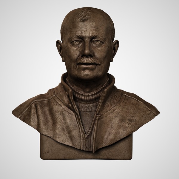 maya bust bronze marble - Male Adult Bust by clay master