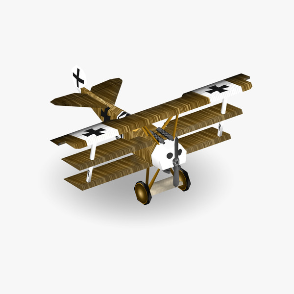 3ds fokker low-poly - Fokker Dr1 Low-Poly by BjBachperson7