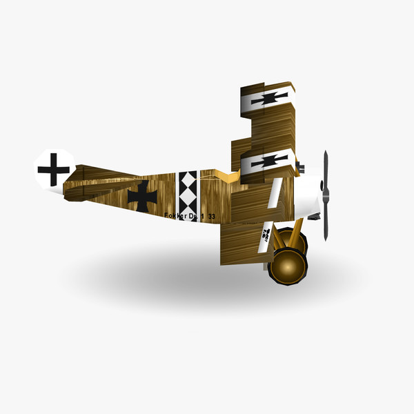 3ds fokker low-poly - Fokker Dr1 Low-Poly by BjBachperson7