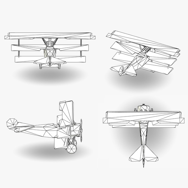 3ds fokker low-poly - Fokker Dr1 Low-Poly by BjBachperson7