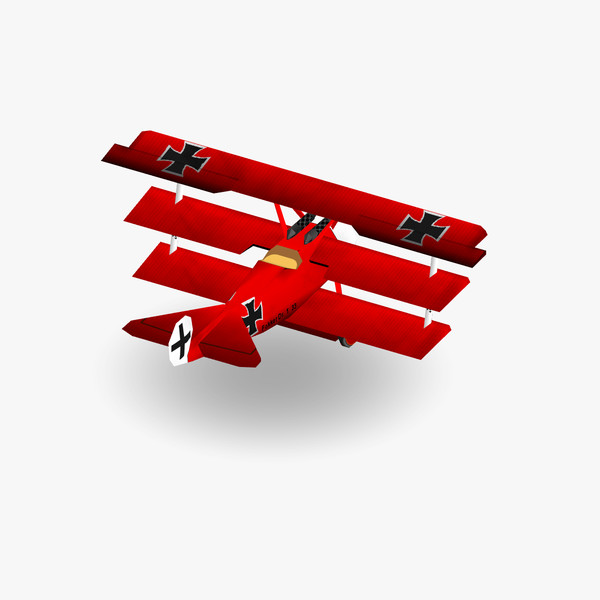 3ds fokker low-poly - Fokker Dr1 Low-Poly by BjBachperson7