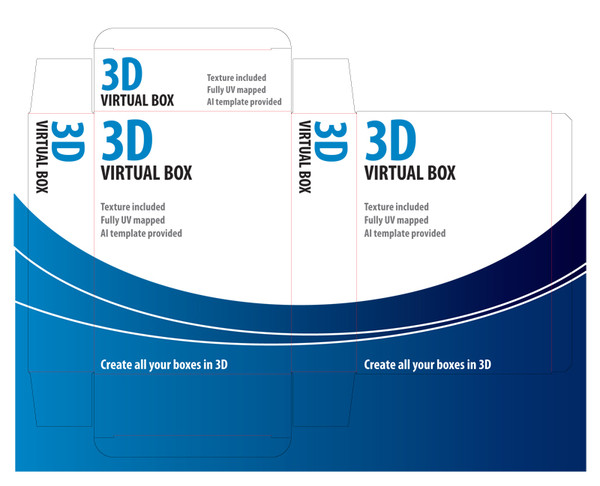 tuck-in box 3d model - Software box by hiddevandijk