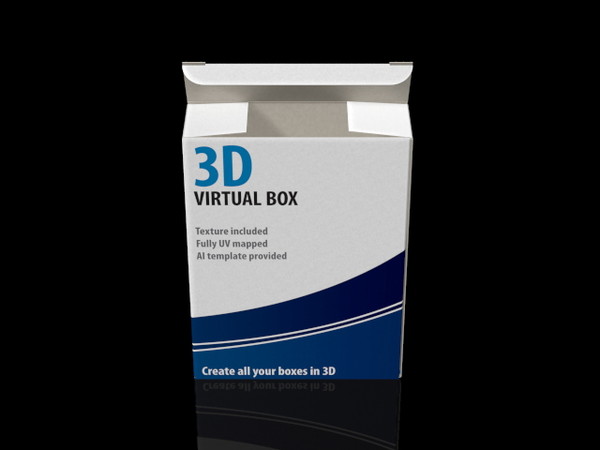 tuck-in box 3d model - Software box by hiddevandijk