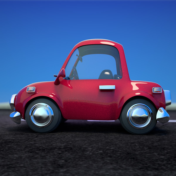 3d red cartoon sedan car model - Cartoon Car Red 2 Door Sedan by strob