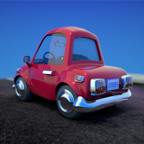 3d red cartoon sedan car model - Cartoon Car Red 2 Door Sedan by strob