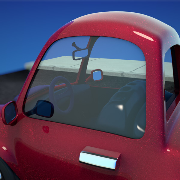 3d red cartoon sedan car model - Cartoon Car Red 2 Door Sedan by strob