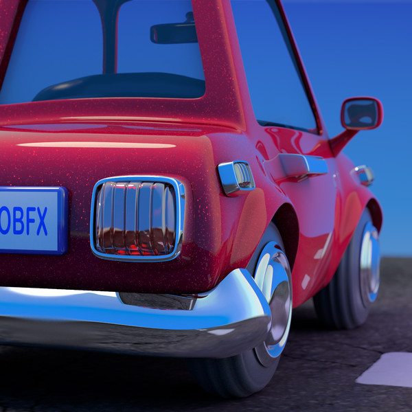 3d red cartoon sedan car model - Cartoon Car Red 2 Door Sedan by strob