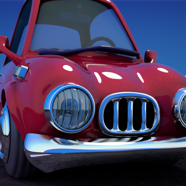 3d red cartoon sedan car model - Cartoon Car Red 2 Door Sedan by strob