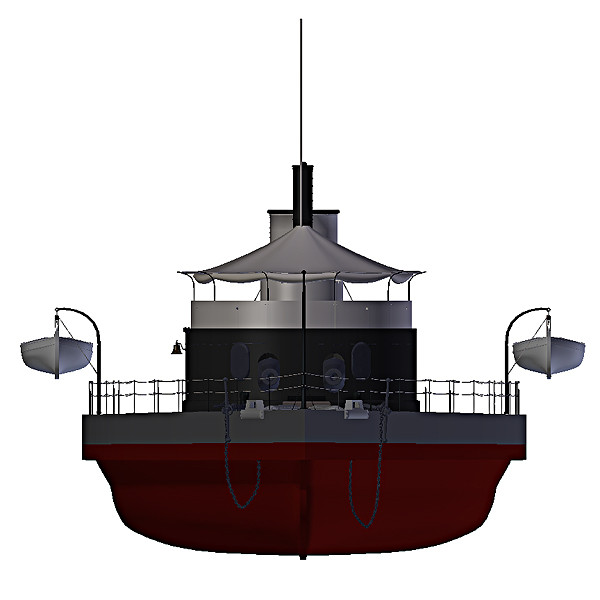 monitor uss tecumseh civil war 3d obj - USS Tecumseh - Civil War Monitor by StudioEgan
