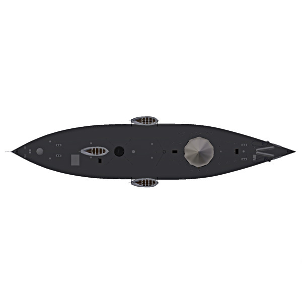 monitor uss tecumseh civil war 3d obj - USS Tecumseh - Civil War Monitor by StudioEgan
