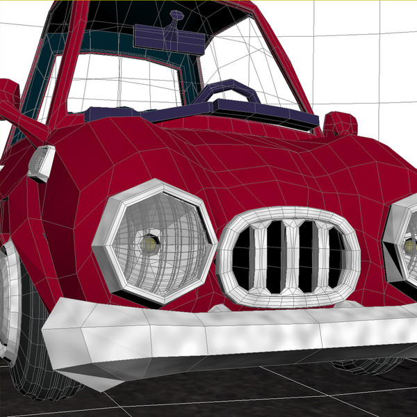 3d red cartoon sedan car model - Cartoon Car Red 2 Door Sedan by strob