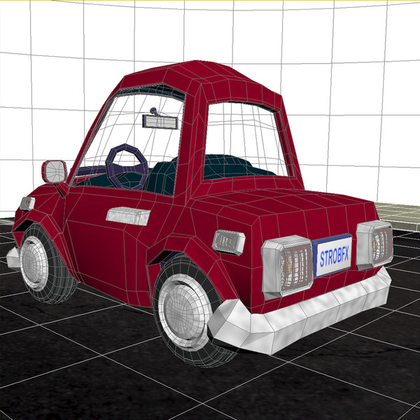 3d red cartoon sedan car model - Cartoon Car Red 2 Door Sedan by strob
