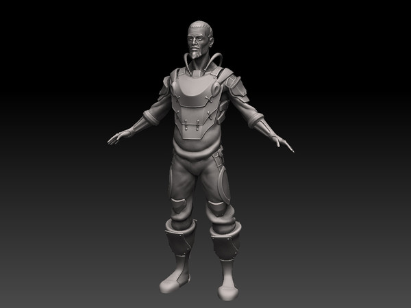 character t 3d obj - old man game character by blitzbog