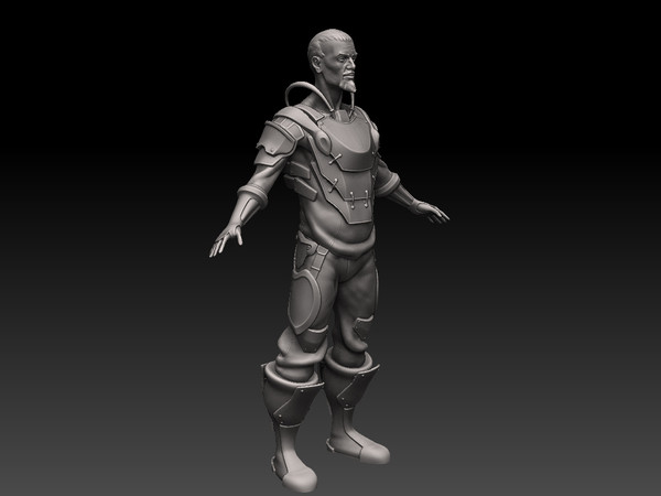 character t 3d obj - old man game character by blitzbog