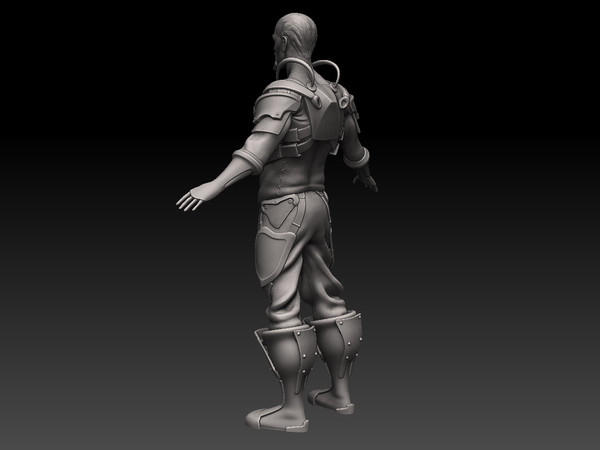 character t 3d obj - old man game character by blitzbog