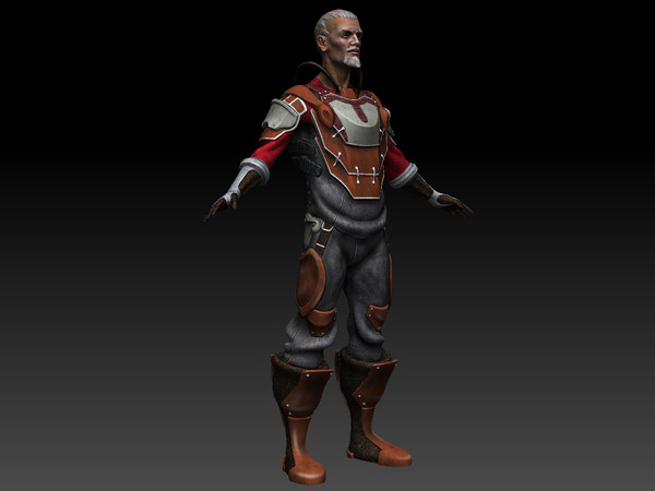 character t 3d obj - old man game character by blitzbog