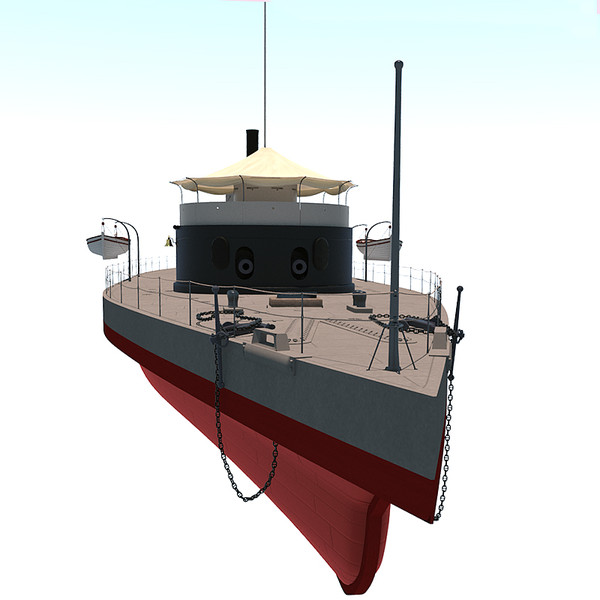 monitor uss tecumseh civil war 3d obj - USS Tecumseh - Civil War Monitor by StudioEgan