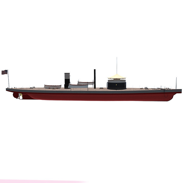 monitor uss tecumseh civil war 3d obj - USS Tecumseh - Civil War Monitor by StudioEgan