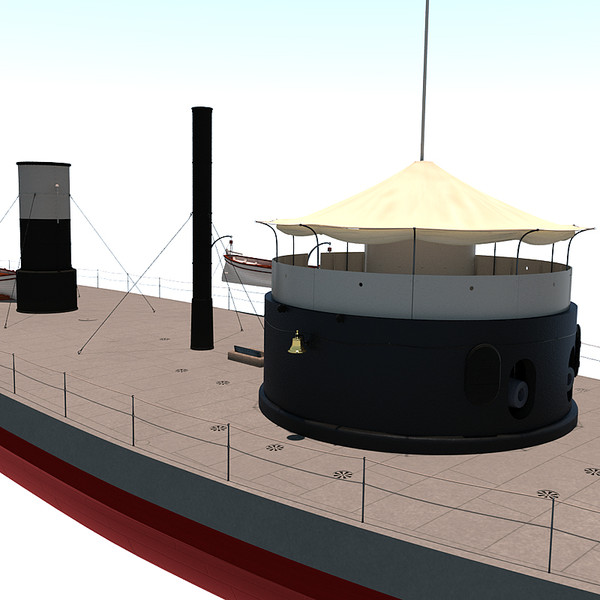 monitor uss tecumseh civil war 3d obj - USS Tecumseh - Civil War Monitor by StudioEgan