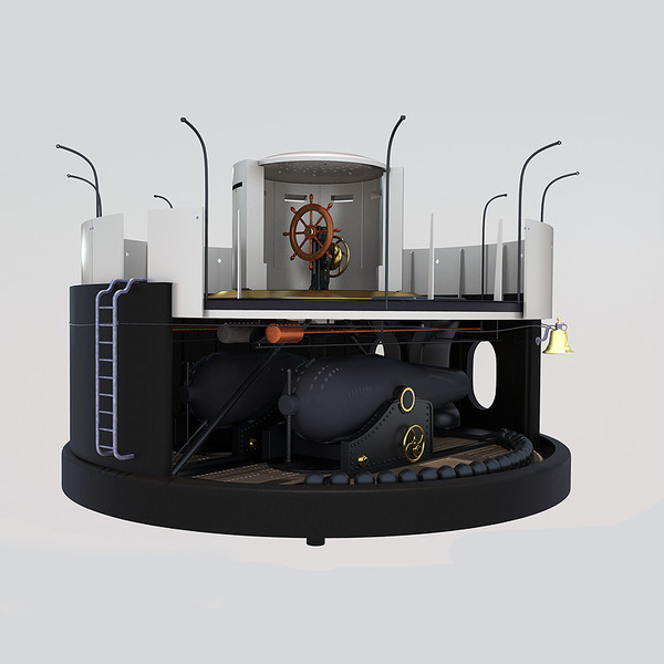 monitor uss tecumseh civil war 3d obj - USS Tecumseh - Civil War Monitor by StudioEgan