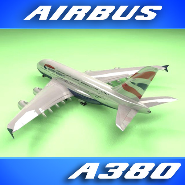 3d model airbus a380 british airways - Airbus A380 Airliner (British Airways) by PerspectX
