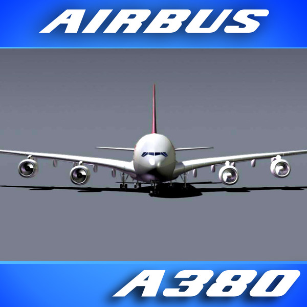 airbus a380 dhl airliner 3d 3ds - Airbus A380 Airliner (DHL) by PerspectX