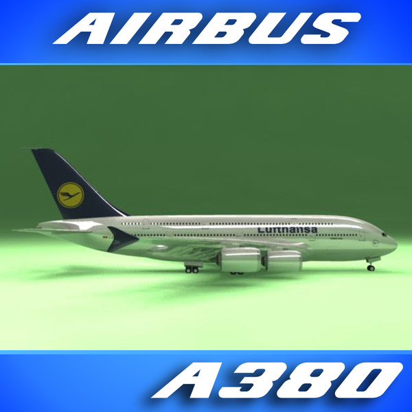 3ds airbus a380 lufthansa airliner - Airbus A380 Airliner (Lufthansa) by PerspectX