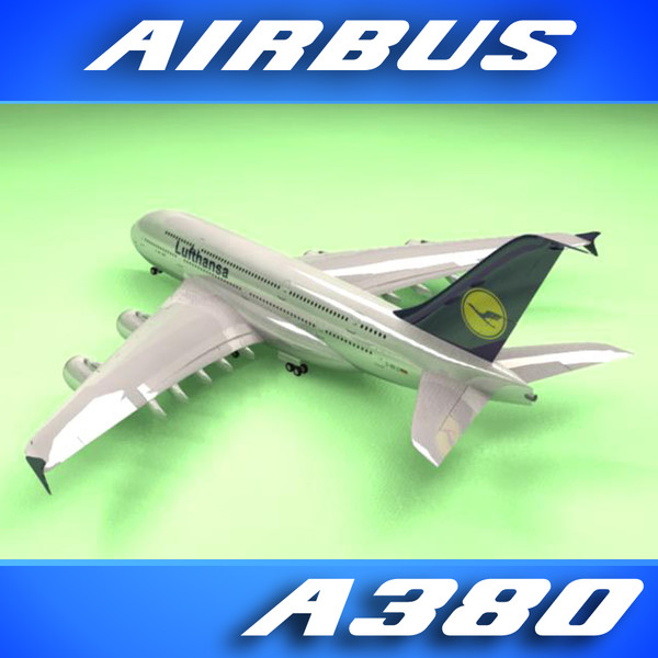 3ds airbus a380 lufthansa airliner - Airbus A380 Airliner (Lufthansa) by PerspectX