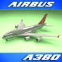 3d airbus a380 northwest airliner model