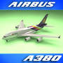 airbus a380 thai airliner c4d