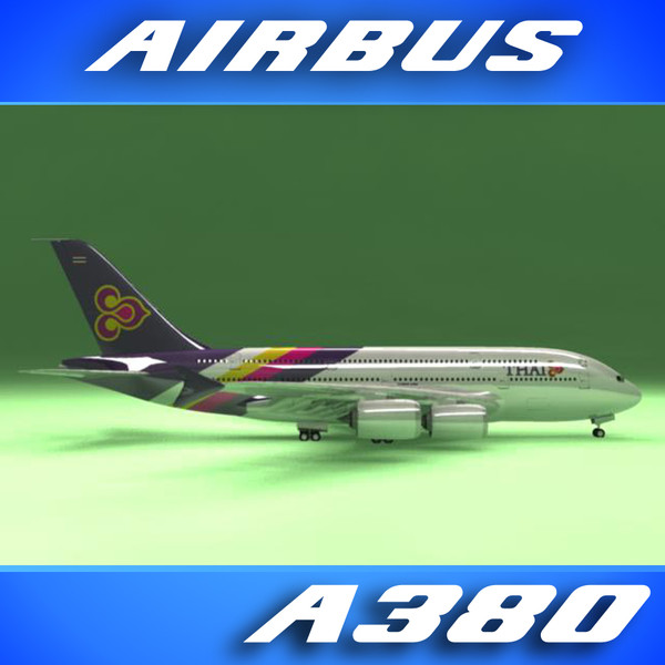 airbus a380 thai airliner c4d - Airbus A380 Airliner (Thai) by PerspectX