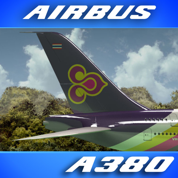 airbus a380 thai airliner c4d - Airbus A380 Airliner (Thai) by PerspectX