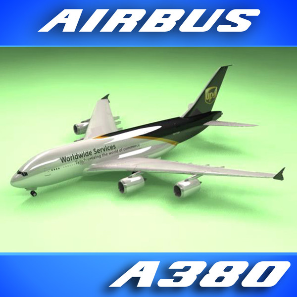 airbus a380 ups airliner 3d model - Airbus A380 Airliner (UPS) by PerspectX