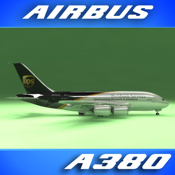airbus a380 ups airliner 3d model - Airbus A380 Airliner (UPS) by PerspectX