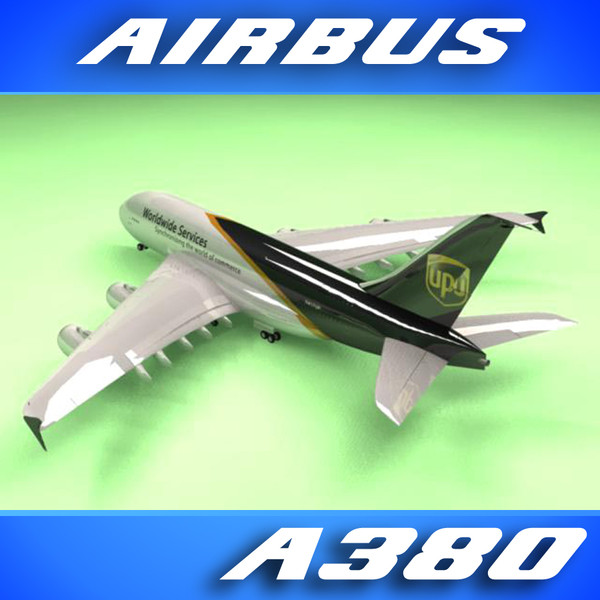 airbus a380 ups airliner 3d model - Airbus A380 Airliner (UPS) by PerspectX
