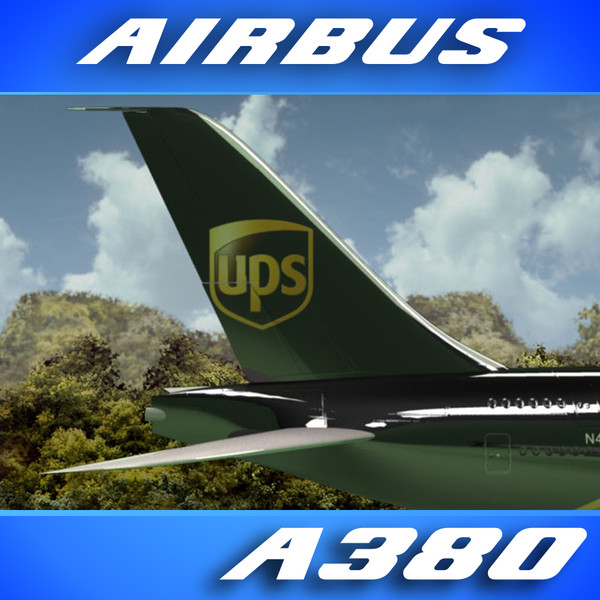 airbus a380 ups airliner 3d model - Airbus A380 Airliner (UPS) by PerspectX