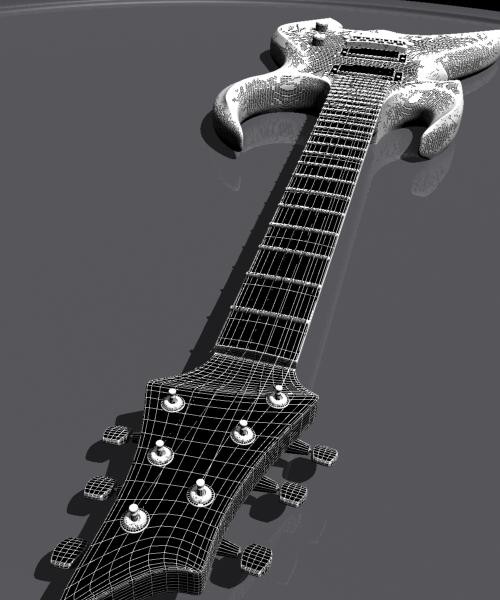 free electric guitar 3d model - guitar by Novator666