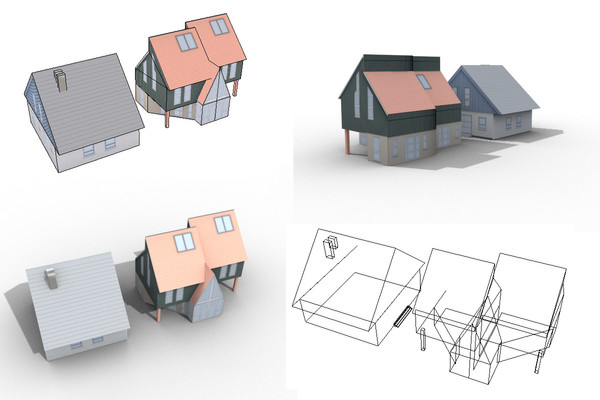 3dsmax residential buildings - residential houses low poly by game assets