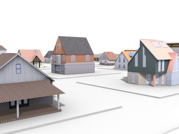 3dsmax residential buildings - residential houses low poly by game assets