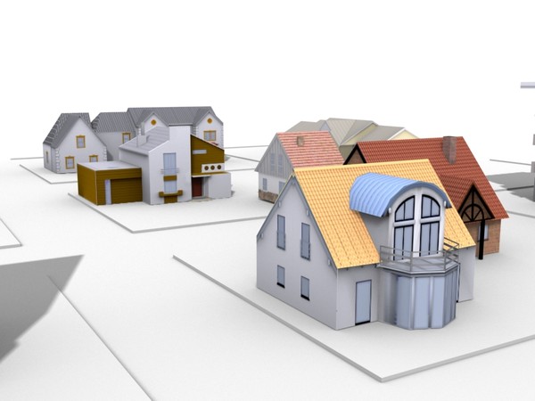 3dsmax residential buildings - residential houses low poly by game assets