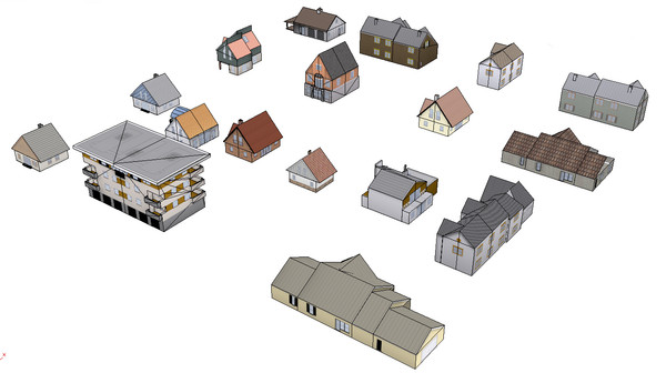 3dsmax residential buildings - residential houses low poly by game assets
