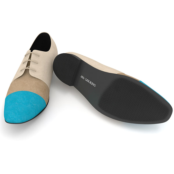 3dsmax men shoes ana locking - Men Shoes Ana Locking Blue by 3d_molier