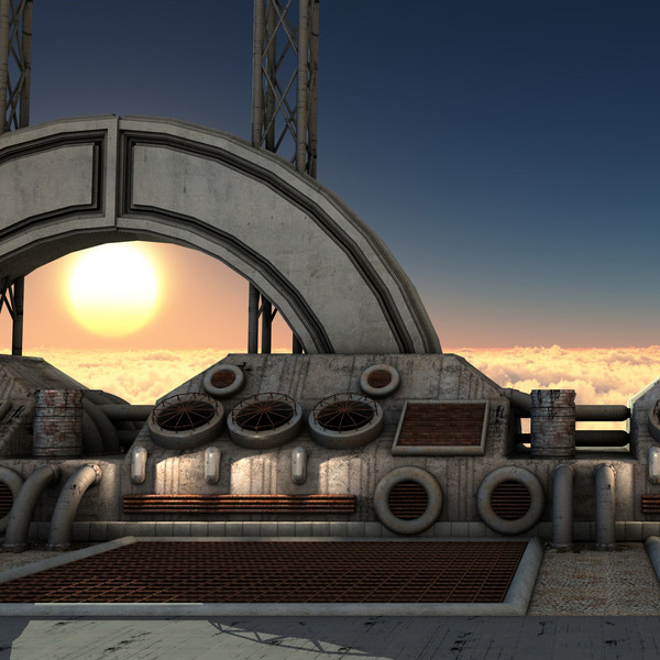 futuristic bridge environment scene 3d c4d - Futuristic Bridge Environment by KeremGogus
